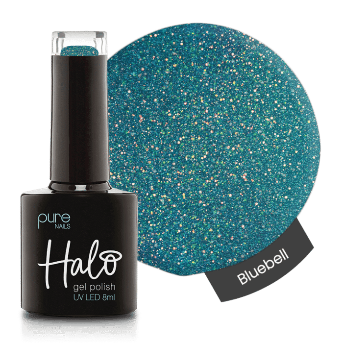 Halo gellak blauw glitter: Bluebell - Nagellak.nl