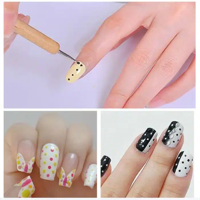 Nail art dotting tool resultaat