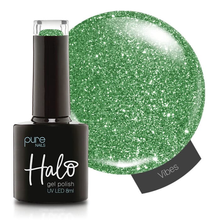 Halo gellak groen glitter - Vibes. Prachtige