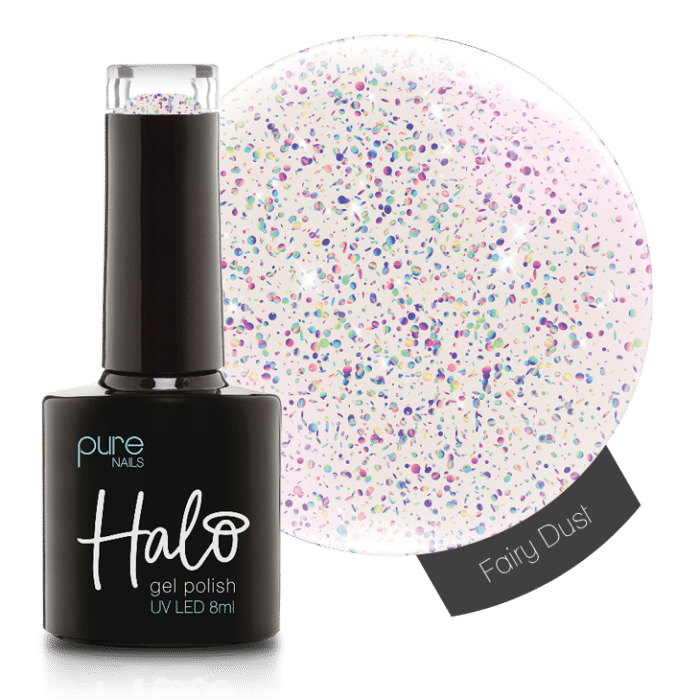 Halo top coat met glitters Fairy Dust - Over wit