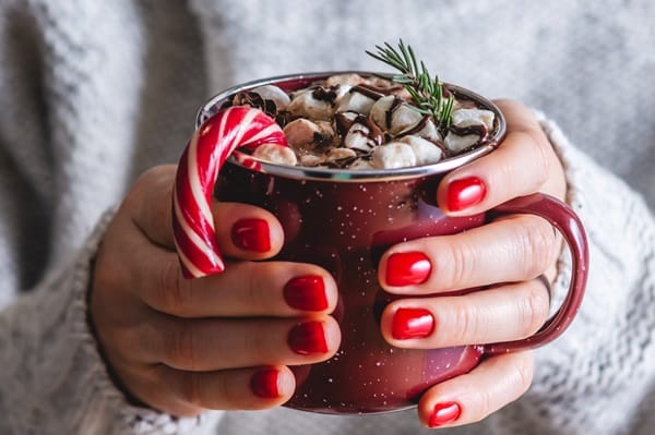Nagels in kerstsfeer