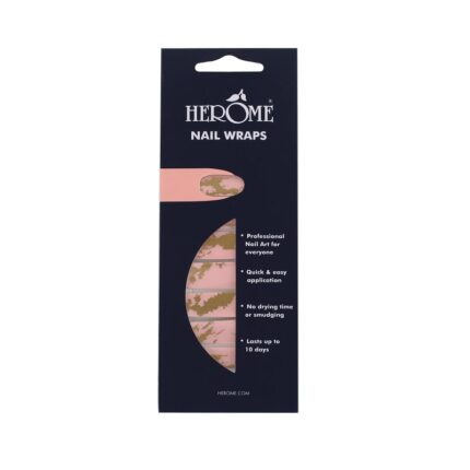 Herome nagellak stickers roze goud nailart - Pink & Gold Marble